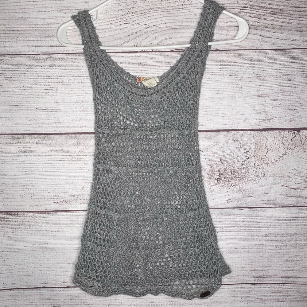 Roxy loose knit gray tank top